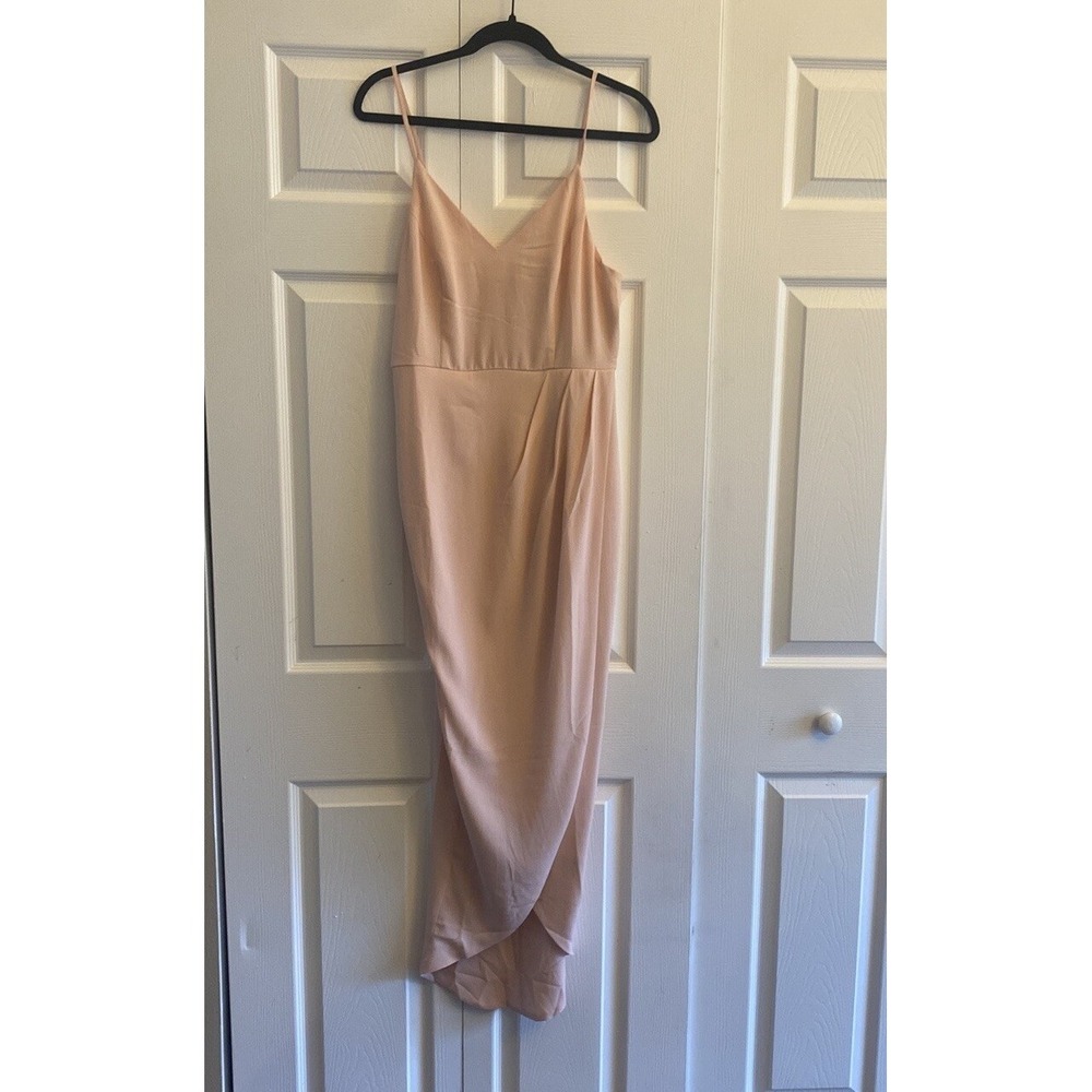 Showpo Lucky Day Maxi Dress Womens Size 8 Blush Pink Formal Wedding Guest Crepe